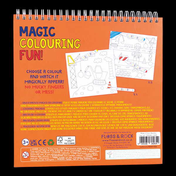 Cuaderno Colorear Mágico Construcción Floss & Rock
