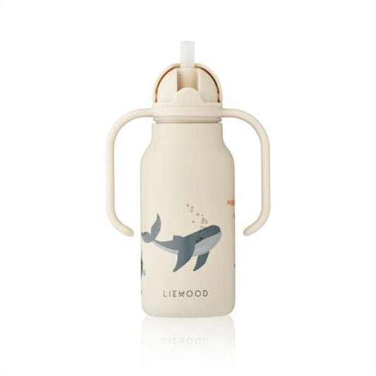 Botella De Agua De Acero Con Asas Kimmie Sea Creature / Sandy 250ml Liewood