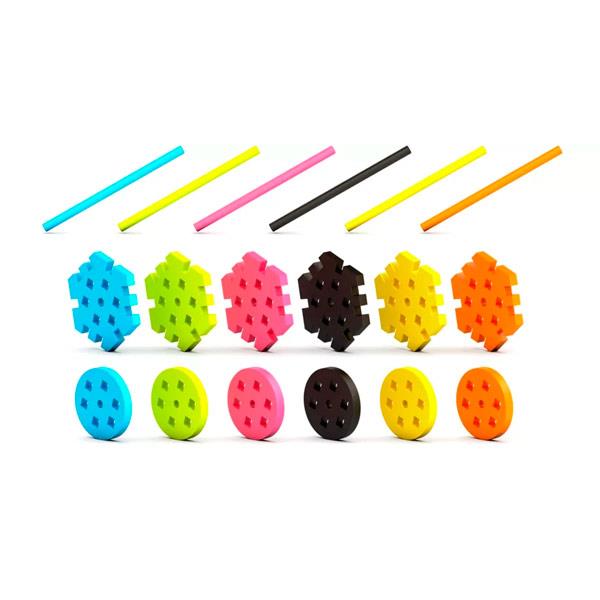 Bloques Meli Maxi Constructor Set 60 Piezas Palos Y Ruedas