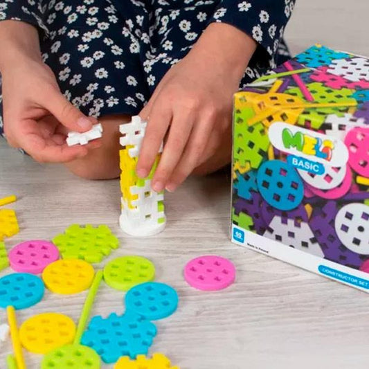 Bloques Meli Basic Constructor Set 60 Piezas Pastel Palos Y Ruedas