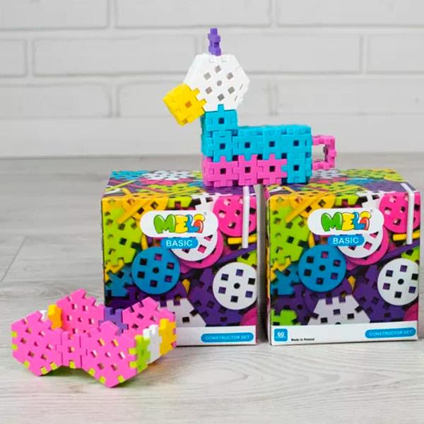 Bloques Meli Basic Constructor Set 60 Piezas Pastel Palos Y Ruedas