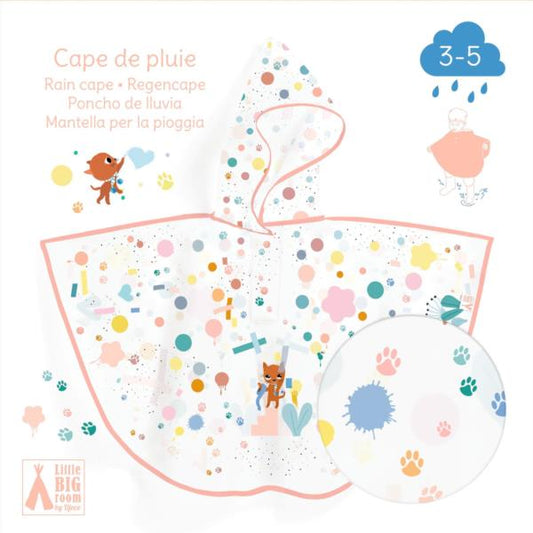 Poncho De Lluvia Gato Talla De 3 A 5 Años 90-110 cm