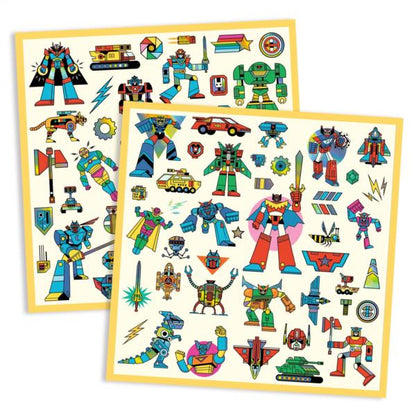 Pegatinas Robots Metalizadas