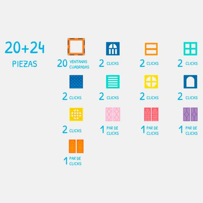 Braintoys Imanix Cool Windows 20 Piezas