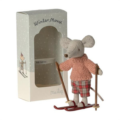 Ratón De Invierno Con Juego De Esquí Hermana Ratones Maileg