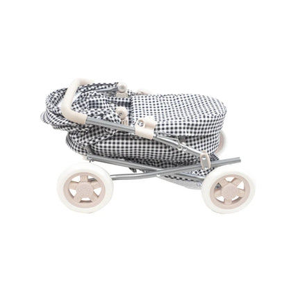 Cuco con Ruedas Muñecos Vichy Negro La Nina