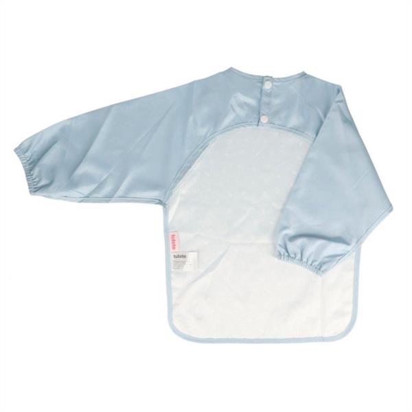 Babero Con Mangas Leaves Blue Con Botones Traseros