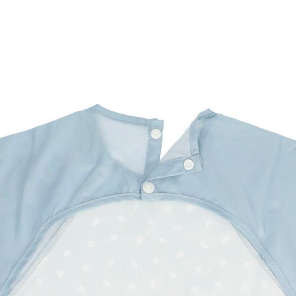 Babero Con Mangas Leaves Blue Con Botones Traseros