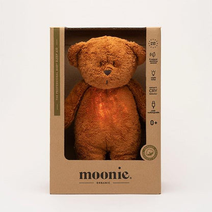 Peluche Moonie Oso Orgánico con Luz y Sonido Caramel Natur