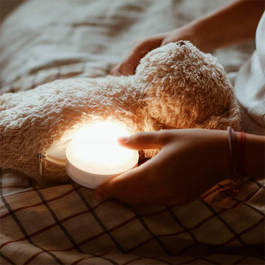 Peluche Moonie Oso Orgánico con Luz y Sonido Capuccino Natur