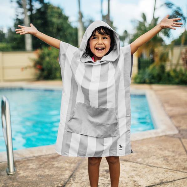 Poncho Secado Rapido Dock & Bay Gris 2 A 4 Años