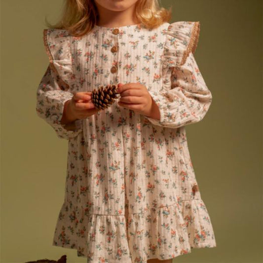 Vestido Uselina Floral 100% Algodón Laranjinha