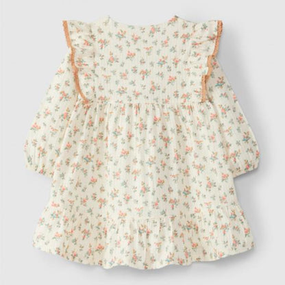 Vestido Uselina Floral 100% Algodón Laranjinha