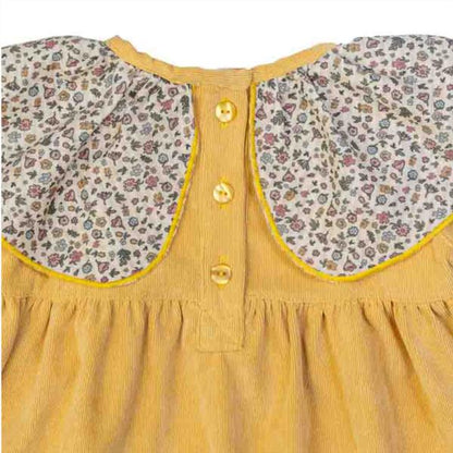 Vestido Micropana Mostaza Cuello Liberty
