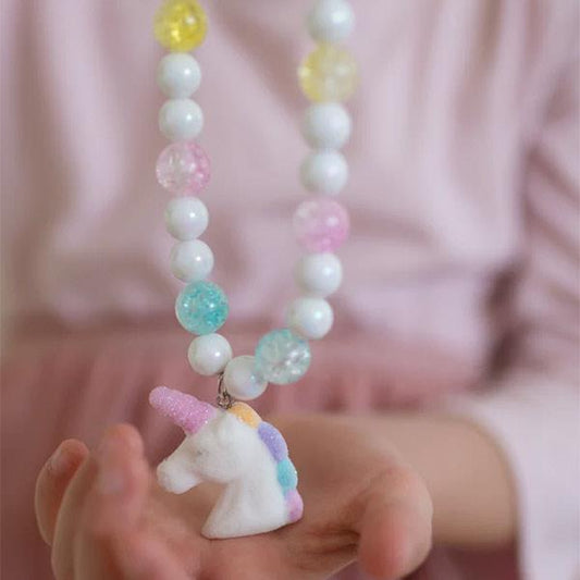 Conjunto Collar y Pulsera de Unicornio Blanco