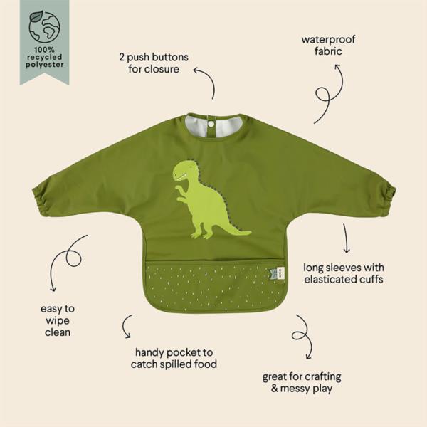 Babero Mangas Trixie Dino Impermeable