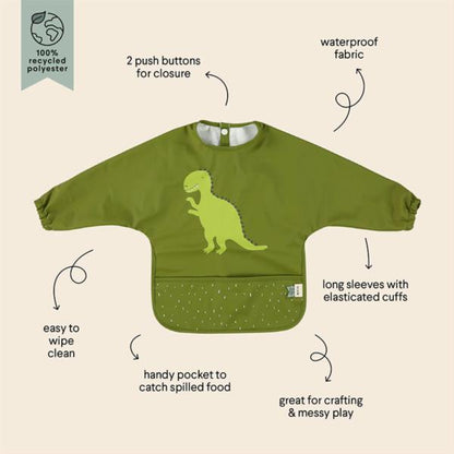 Babero Mangas Trixie Dino Impermeable