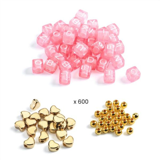Perlas Alfabeto Doradas