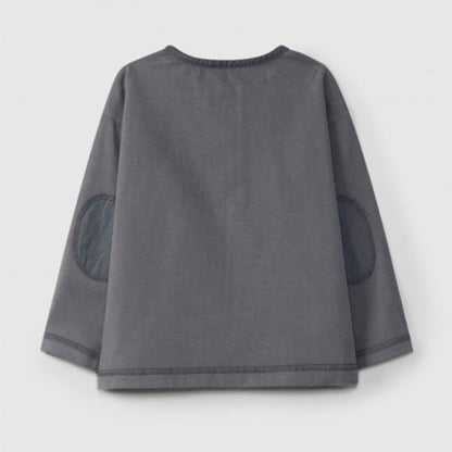 Camiseta Manga Larga Con Coderas Color Antracita Laranjinha