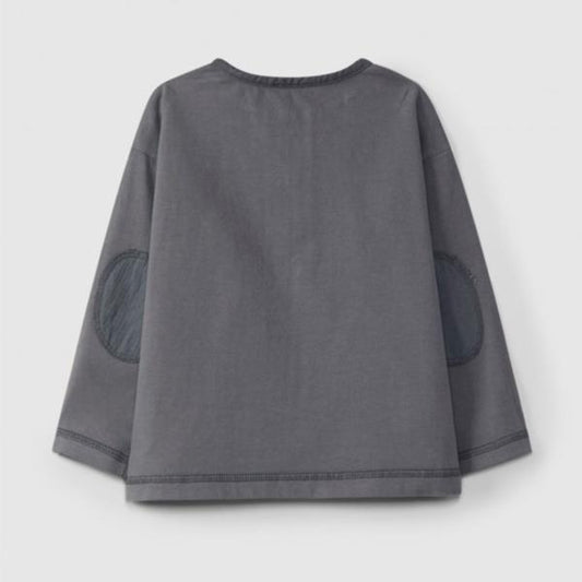 Camiseta Manga Larga Con Coderas Color Antracita Laranjinha