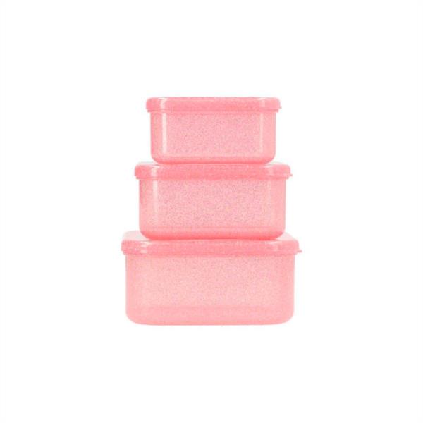 Set de 3 Cajas Almuerzo Glitter Gloss Tutete