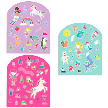 Libro Pegatinas Reutilizables Rainbow Fairy Stick and Play Floss and Rock