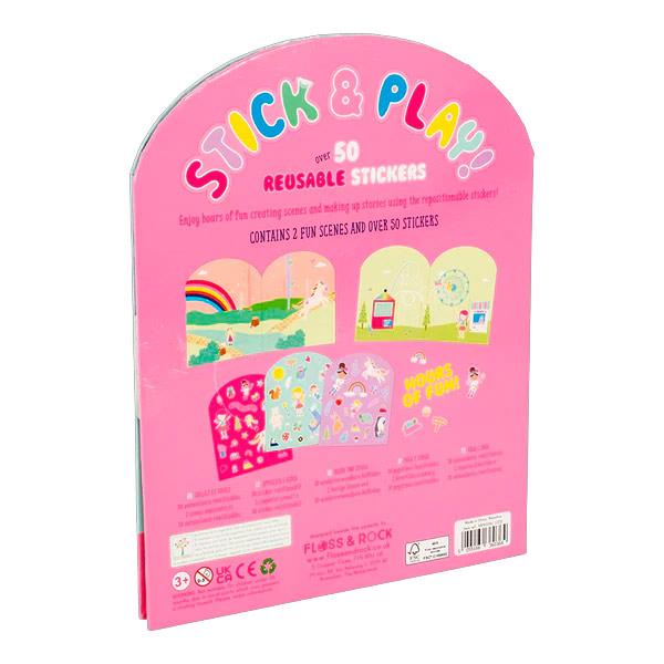Libro Pegatinas Reutilizables Rainbow Fairy Stick and Play Floss and Rock