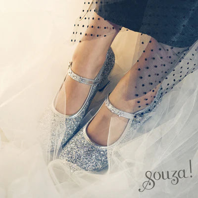 Zapatos Marguerita Purpurina Color Plata - Souza