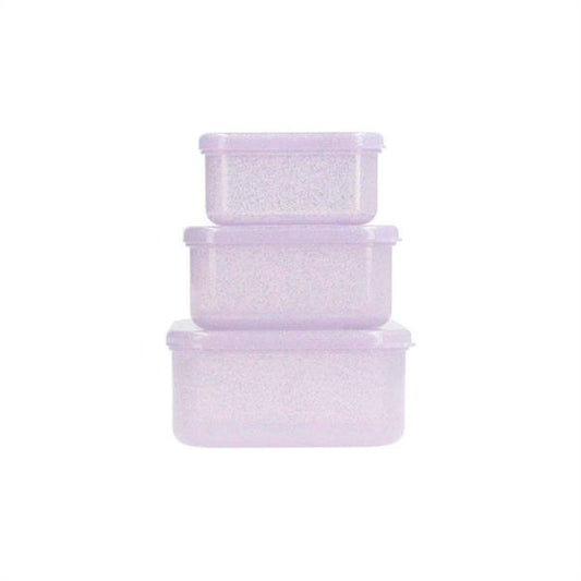 Set de 3 Cajas Almuerzo Glitter Lilac Tutete