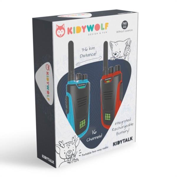 Walkie Talkies Kidywolf Azul Rojo - Cobertura hasta 6 km