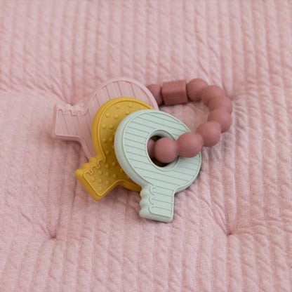 Mordedor Llavero Silicona Rosa