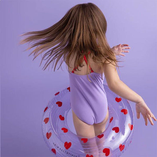 Flotador Transparente Corazones Lila 55 Cm