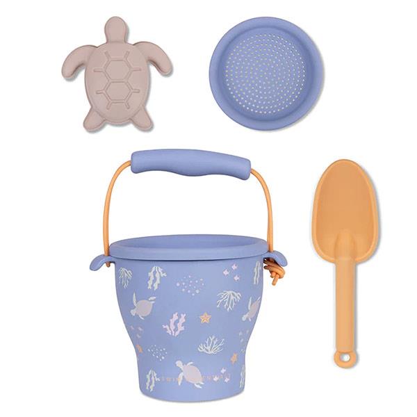 Set Juguetes Playa Silicona Animales Marinos Azul