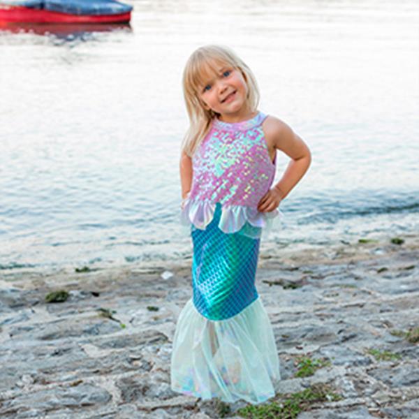 Vestido De Sirena Brumosa Talla 5-6 Años Great Pretenders