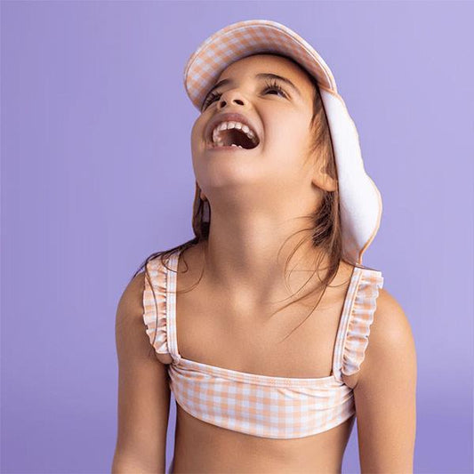 Gorro Protección Solar Durazno Naranja Y Protección Cuello