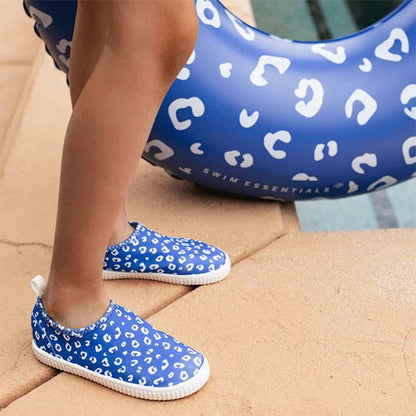 Zapatillas Antideslizantes Lycra Leopardo Azul