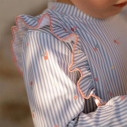 Camiseta Protección Solar Little Dutch Manga Larga Flowers Azul