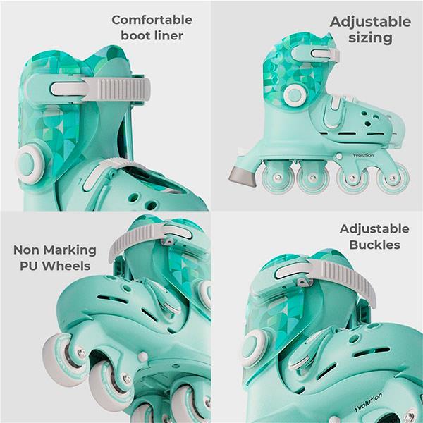 Patines Twista Verde Talla 23-28 Yvolution CC