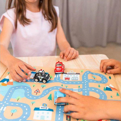 Mantel Circuito Coches Mostaza Monneka