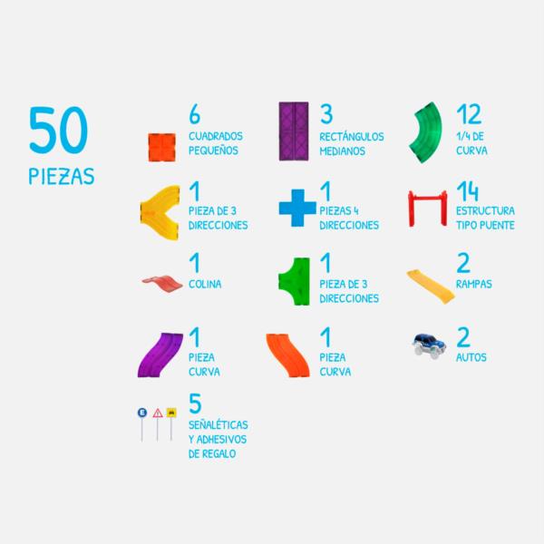 Braintoys Imanix Pista De Carreras 50 Piezas (Incluye Dos Coches)