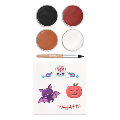 Kit 4 Colores Pintura De Cara Halloween Bio Cosmetic Namaki
