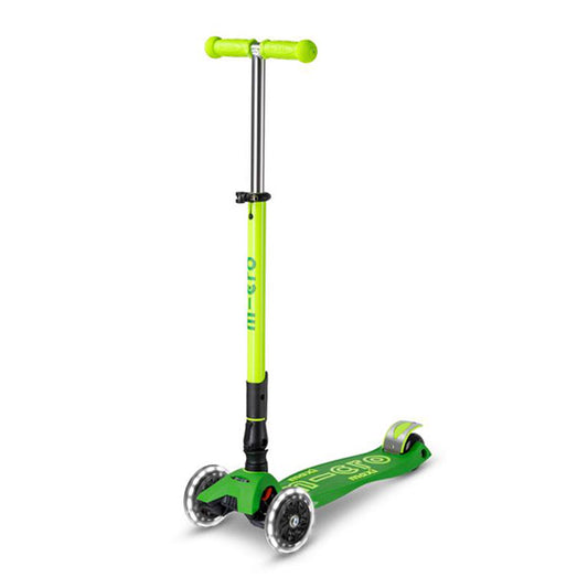 Patinete Micro Maxi Deluxe Plegable Neon Led Verde Amarillo