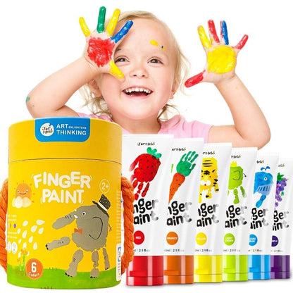 Bote Pinturas De Dedos Lavable Jarmelo 6 uds