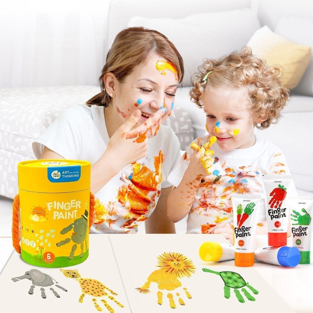 Bote Pinturas De Dedos Lavable Jarmelo 6 uds