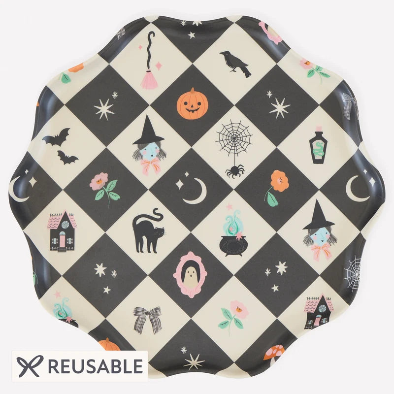 Platos Grandes Halloween Patchwork Reutilizables Meri Meri