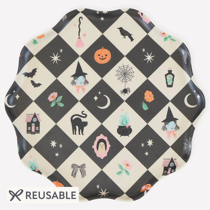 Platos Grandes Halloween Patchwork Reutilizables Meri Meri