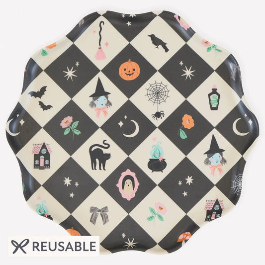 Platos Grandes Halloween Patchwork Reutilizables Meri Meri