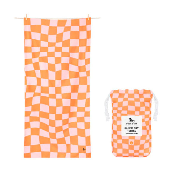 Toalla Dock & Bay Summer Check Naranja L 1,6 X 0,90 m