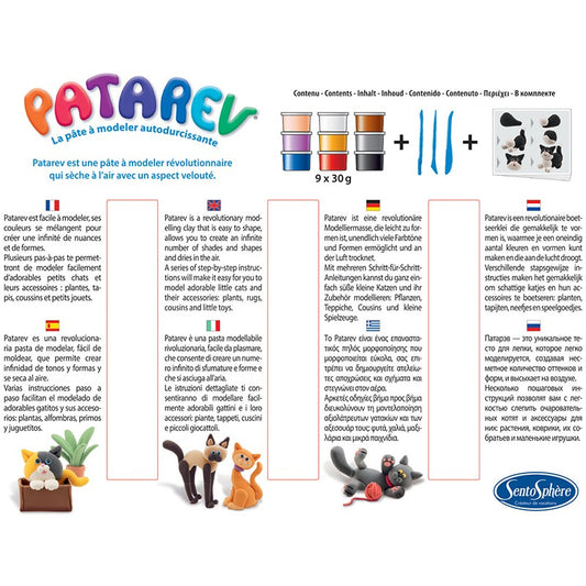 Pasta para Modelar Kit Los Gatos - Patarev Secado al Aire