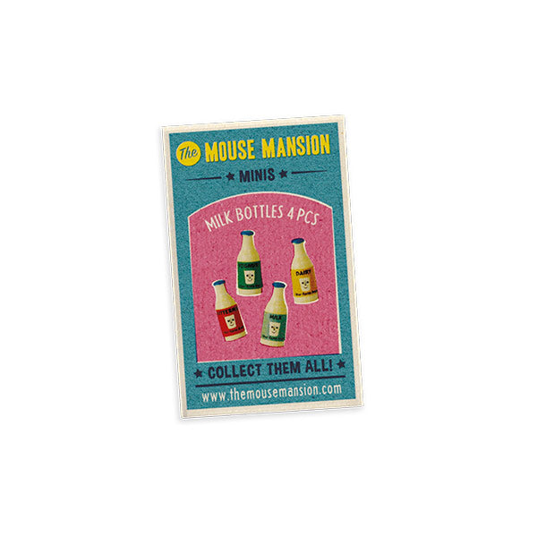 Botellas Leche x4 Miniatura Casa de los Ratones Minis